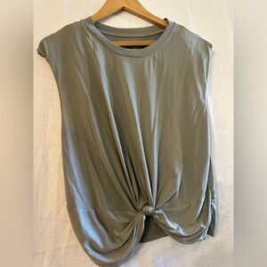 Anthropologie Sage Green Knot-Front Tank Top